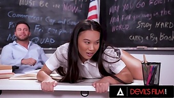 Big Cocked Teacher Satisfies Horny Asian Student'S Desires