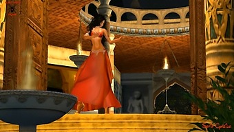 Fantasy Girl In Red Belly Dances In A Steamy Video