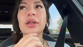 Amateur Latina Sucks And Swallows In Hd Car Sex Video