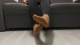 Monika Nylon'S Day-Long Nylon Stockings Reveal Her Naked Legs