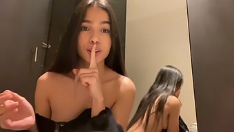 Public Humiliation: Female Fitness Trainer Caught Orgasming In Store Fitting Room