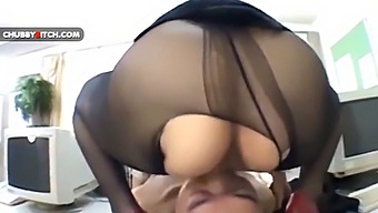 Japanese Office Worker With A Curvy Buttocks Rides Backwards On Top