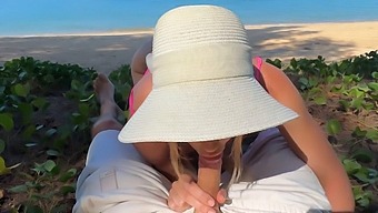 Russian Blonde'S First Experience With Oral Sex On The Beach