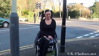 A Pornstar With A Disability Flaunts Her Assets In Public