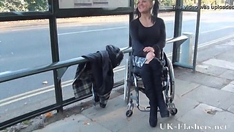 A Pornstar With A Disability Flaunts Her Assets In Public